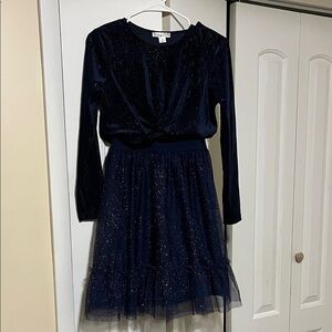 Knitworks Navy Blue Sparkle Kids Dress